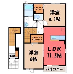 黒子駅 徒歩78分 2階の物件間取画像